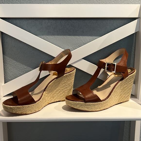 Vince Camuto Sandals Tinsell Sling Back Espadrille Wedge Platform Open Toe 9M - Picture 3 of 11